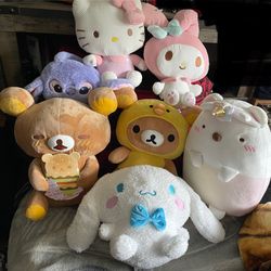 Japan Plushies 16” 12” 8” 