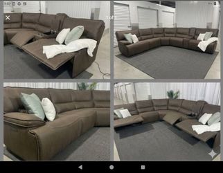Costco Gilman Creek Brower 6-Piece Power Reclining Sectional Brown
