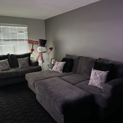 Pax Grey Couches And Ottoman