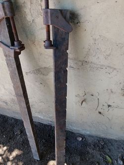 Vintage wood bar clamps