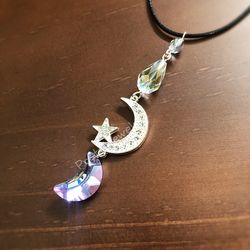 New Crystal Moon Sun Catcher Mirror Car Accessory Charm 