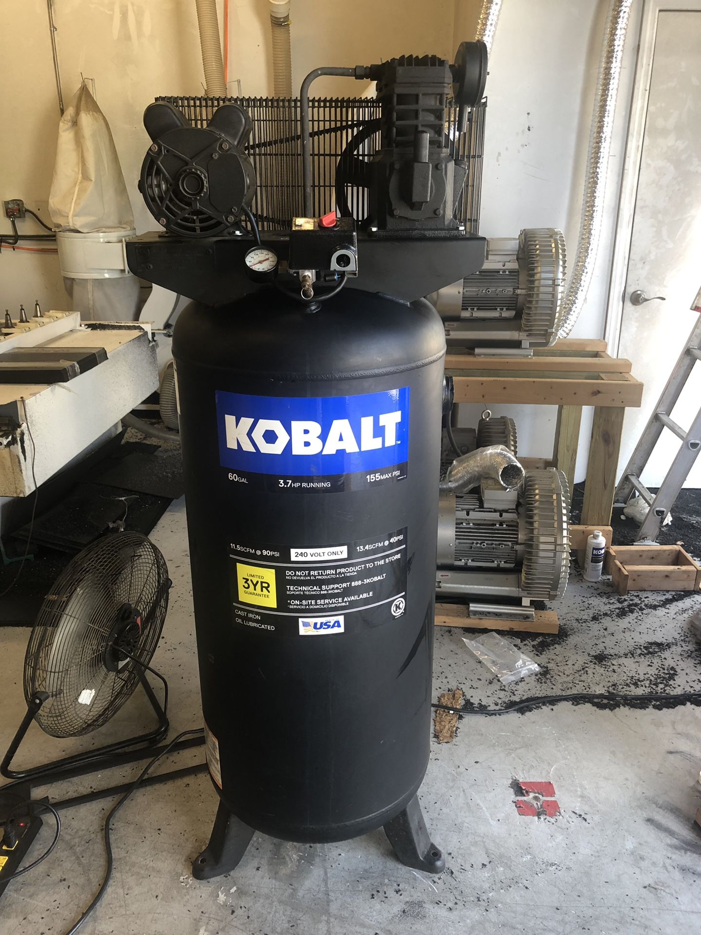Kobalt Air Compressor 60gal 3.7hp 240volt for Sale in LAUD BY SEA, FL