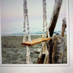 Macrame swing, Boho Wooden Swing 