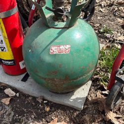 Vintage Rare 1970 Coleman Model WC-255 Bubble Green Round Ball Propane Tank 4-70