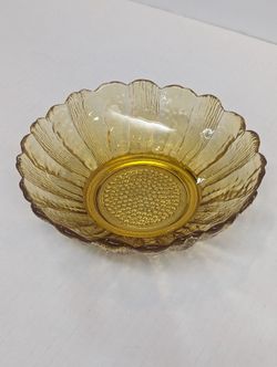 Sunflower Honey Amber Serving Bowl 6.5" Anchor Hocking Country Estate Vintage 60s