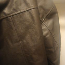 Vintage Leather Snap On Jacket 