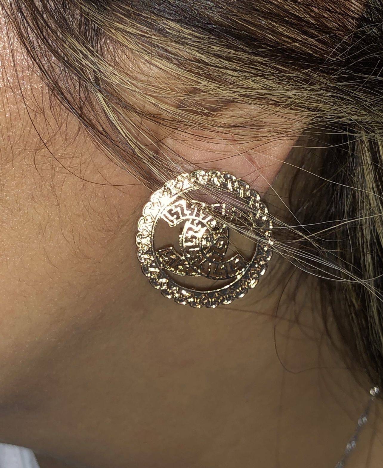 3 pcs set Gold plated jewelry Necklace, Bracelet, Earring.