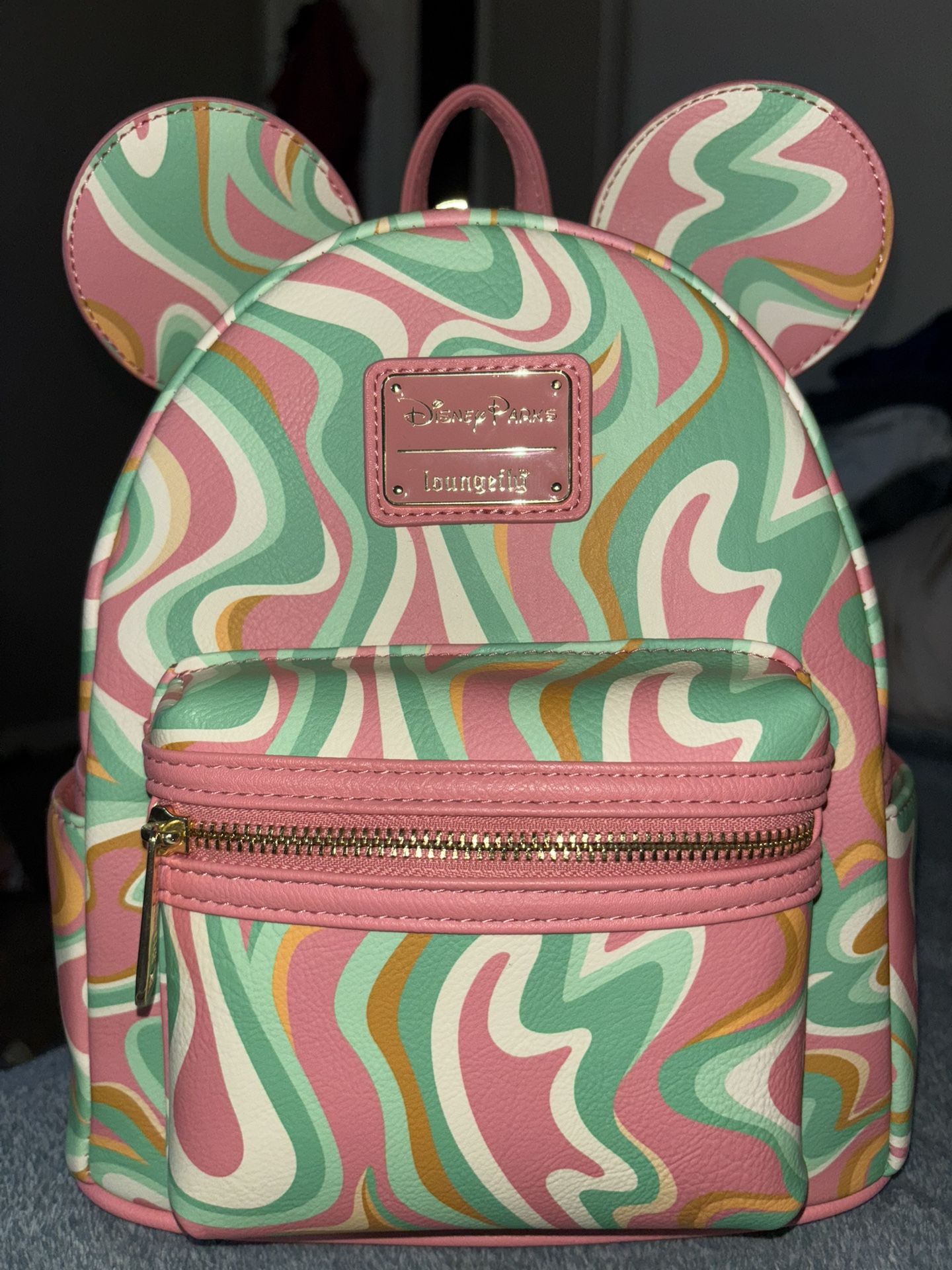 Loungefly Disney parks Minnie Mouse Pink Marble mini backpack