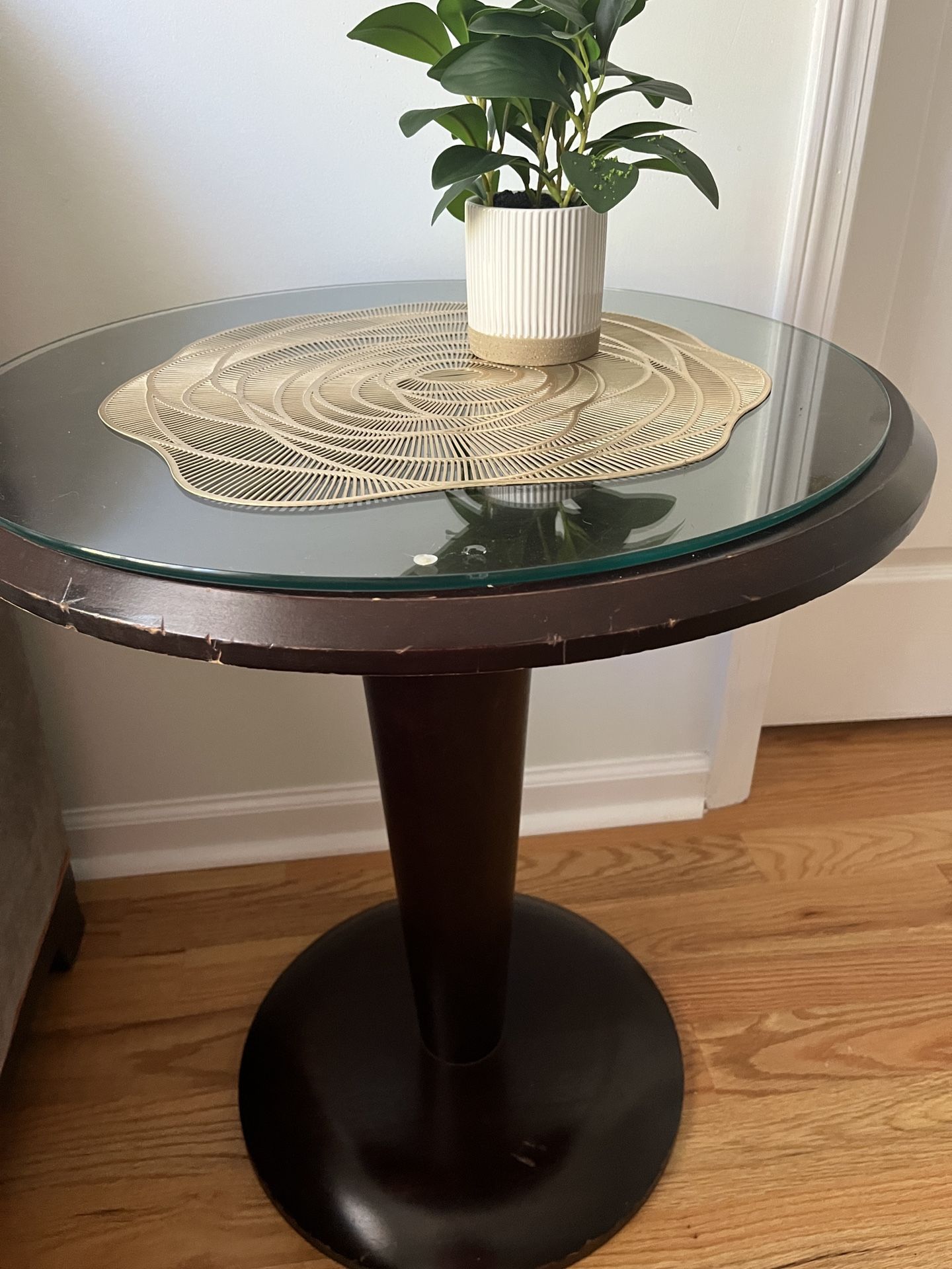 Glass-top Wooden End Tables