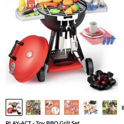 Toy BBQ Grill Set Indoor Outdoor Play Pretend Toys For Kids