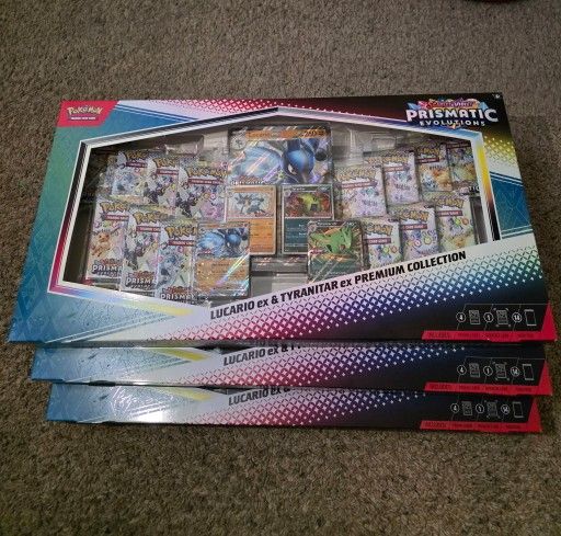 Prismatic Evolutions Lucario ex & Tvranitar ex Premium Collection
