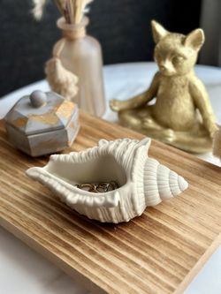Concrete Sea Shell Jewelry Tray | Candle vessel | Home decor