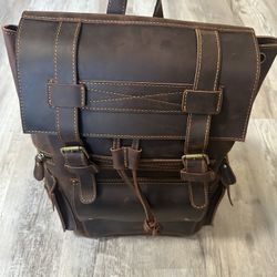 Brand New Real Leather Back Pack (BookBag) 