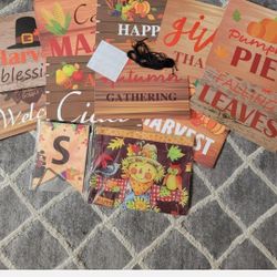Thanksgiving Fall Party Decorations 12 pack Hanging Wall Window Banner Yard