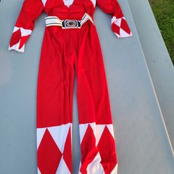 Red Power ranger kids costume (partial size 8-10)