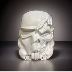 3D Printed Stormtrooper Skull Helmet Sculpture