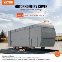 613#Class C RV Cover, 29-32 ft Motorhome Cover, Oxford Fabric Motorhome RV Cover, Waterproof, Windproof and Rip-Stop, Camper Cover with Storage Bag, R