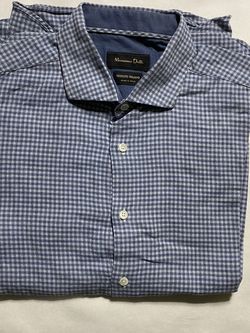 Massimo Dutti Tessuto Italiano Men’s Shirt Blue Small Plaid