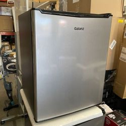 Galanz 2.7 Cu Ft One Door Mini Fridge Stainless Steel Look - Compact