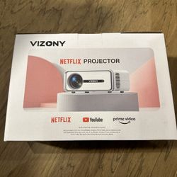 New Smart Projector with WiFi and Bluetooth, VIZONY Native 1080P Projector with Apps Built in Netflix, Youtube, Hulu, Dis