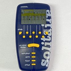Solitaire Radica Vintage 1998 Hand Held Pocket Electronic Game Blue Tested Works