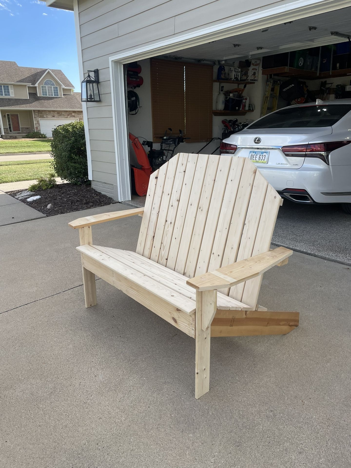 SALE Handmade Adirondack Wooden Bench