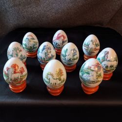 Vintage Fine Porcelain Hand Crafted Unicorn Eggs