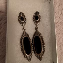 Black Onyx Earrings, Women's Earrings, 925 Earrings