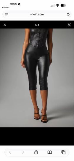 Missguided black faux leather capri leggings in XS. Brand new with tags.