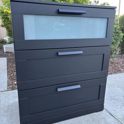 Black Modern Dresser Chest of Drawers Furniture Great Condition 