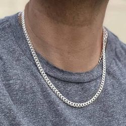 20” Cuban Link Stirling Silver Necklace