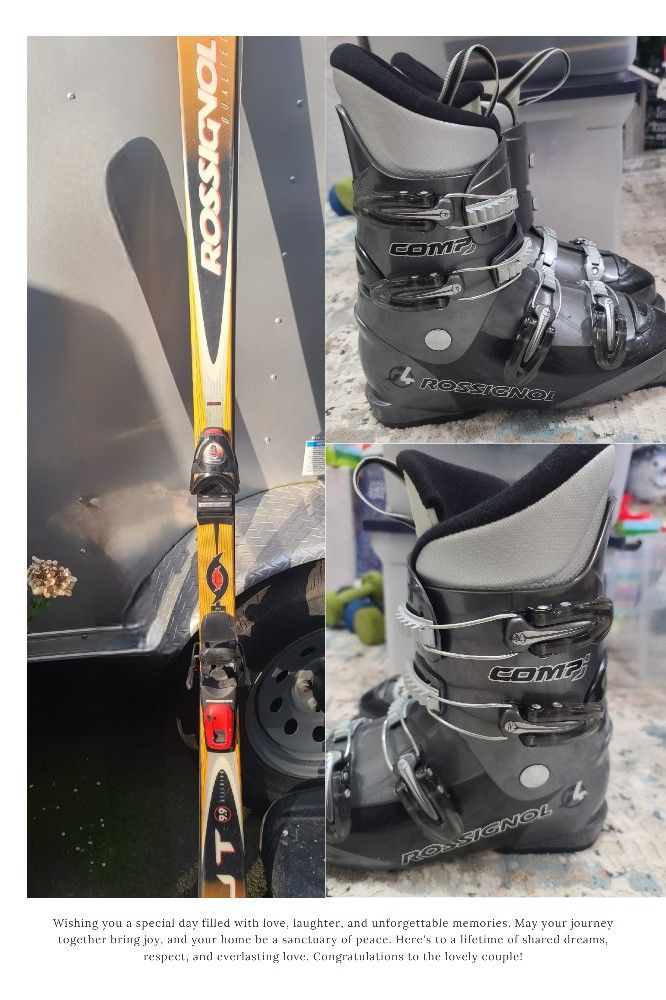Rossignol CUT 9.9 Skis (180 cm) with Bindings + Rossignol Comp J Boots (Mondo 28.5) 