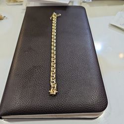 10 K Y GOLD Chino Link Bracelet 8mm 7 Inches 9.1 Grams 