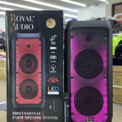 Professional 2x8” Party Speaker System w/ WIreless Mic