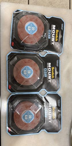 Scotch 1" W x 60" L Mounting Tape CLEAR Moisture Resistant Extremely Strong 410H