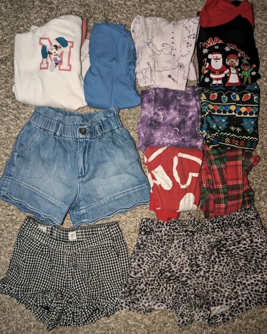 Carter's Gap Old Navy Disney Girl's Size 7  Lot Of 11 Top Sweatshirt Pajama Pants