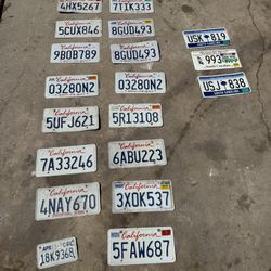 California License Plates $10 Each Anderson Sc