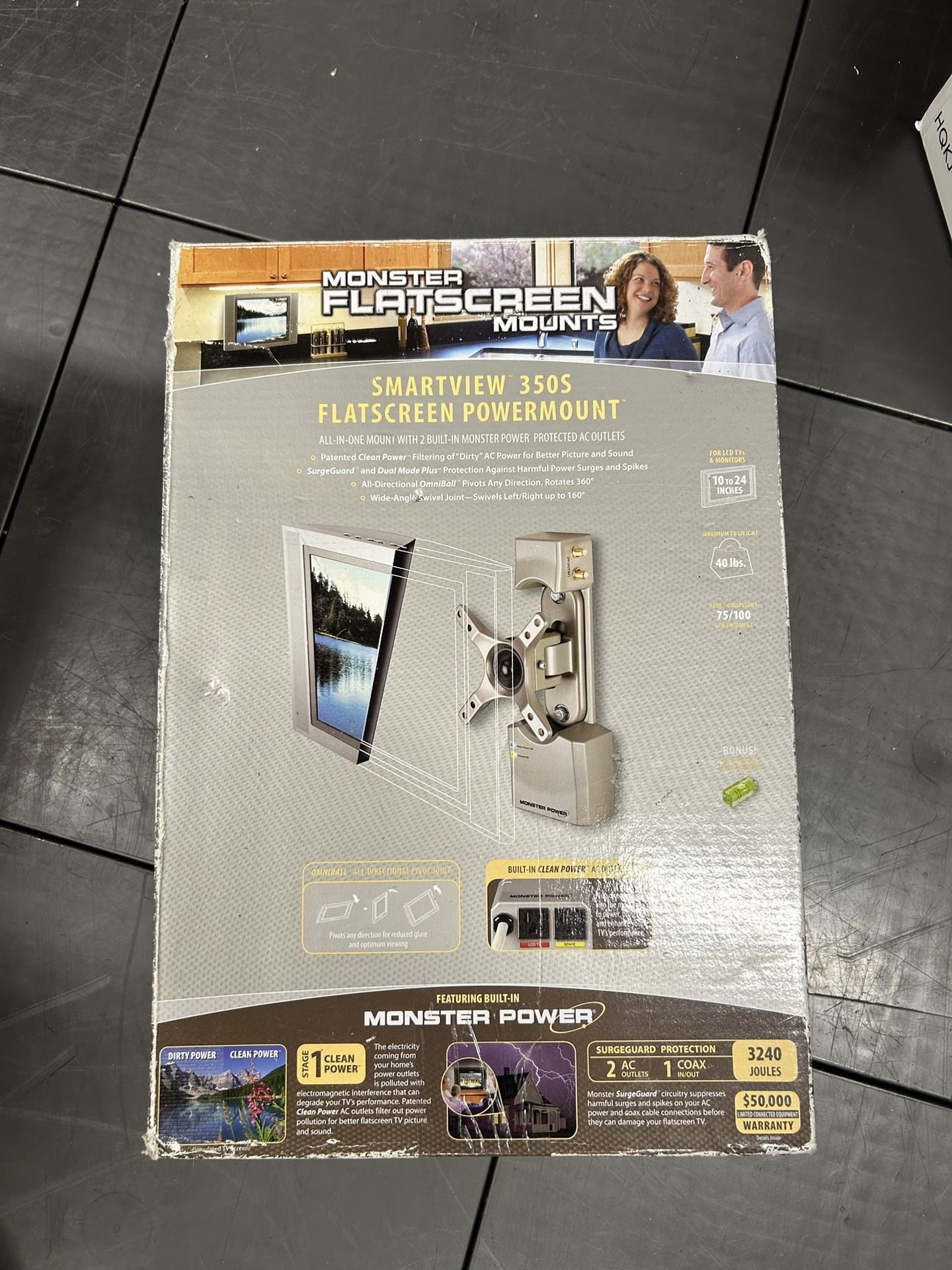Monster Cable Surge Protector And Tv Mount. All In One