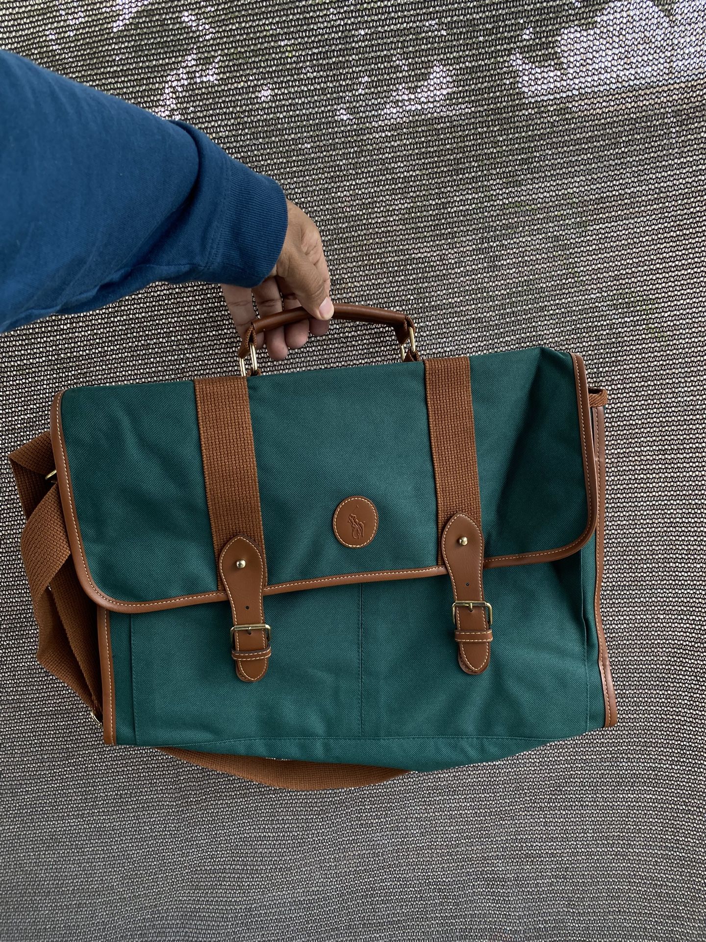 Vintage Ralph Lauren Leather Messenger Briefcase Bag