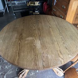 Dining Table - Ronnoco 1978 Oak Table With 2 Leafs 