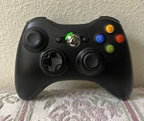 Microsoft Xbox 360 Wireless OEM Controller Black Gamepad CLEANED & TESTED
