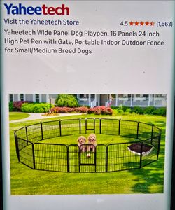 Dog playpen metal 16 panels 24" high
