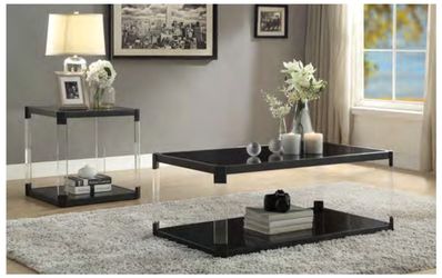 Black Coffee Table and End Table (Acrylic)