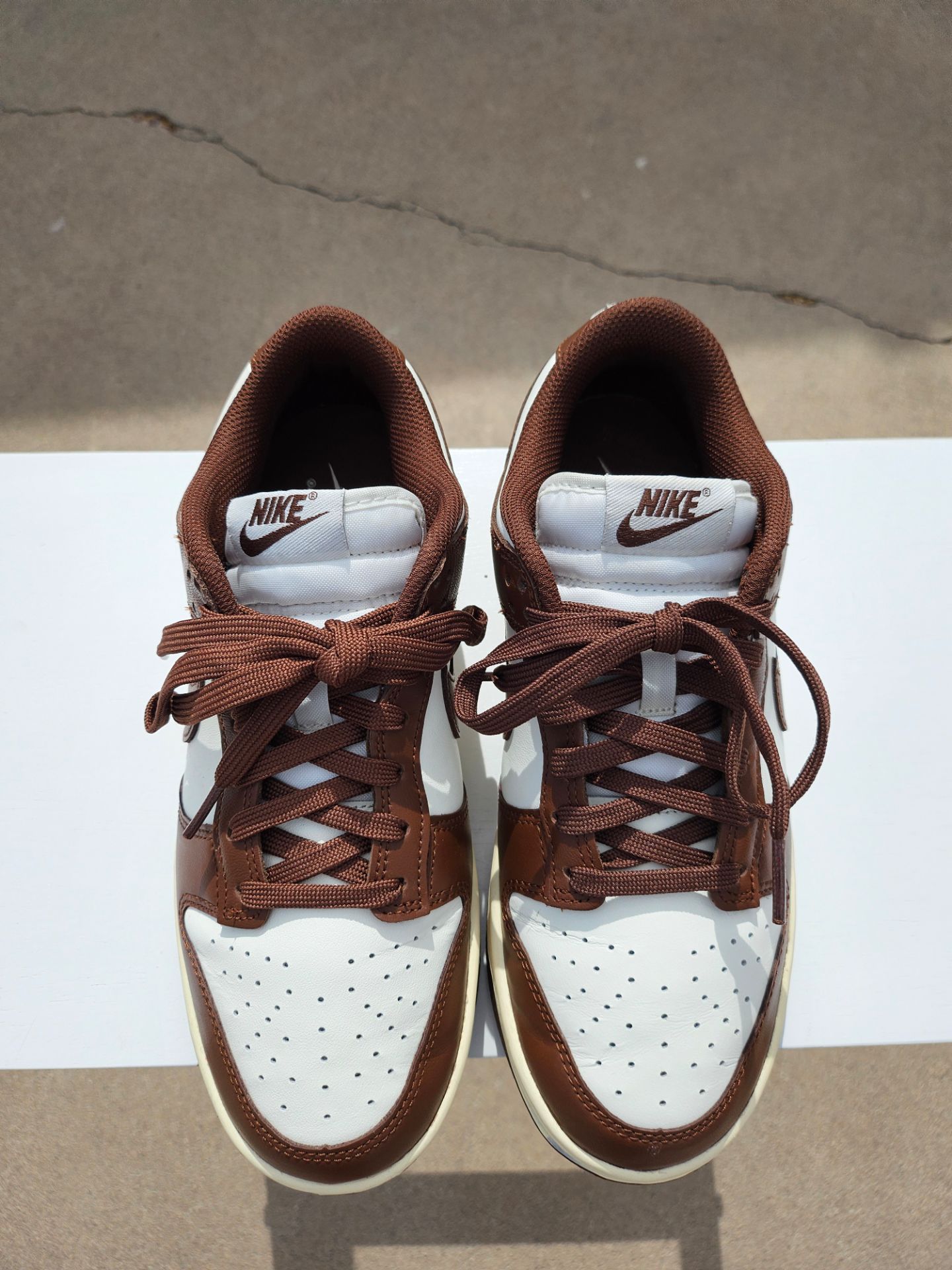 Nike Dunk Low Retro Men Size 8 Brown and White.
