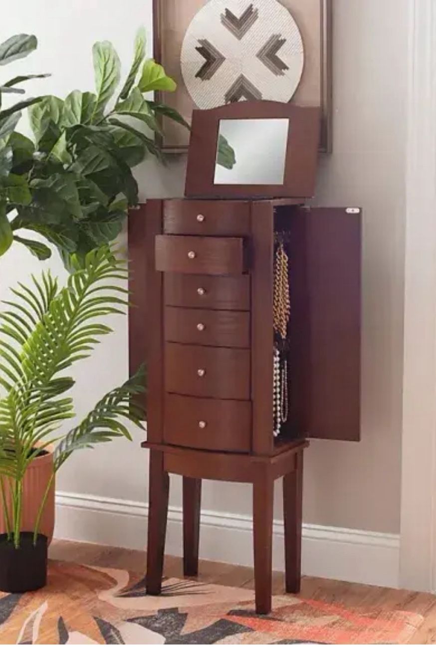 Black Jewelry Armoire, jewelry Cabinet, storage