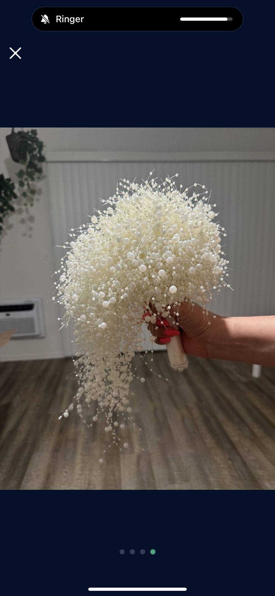 Pearly White Wedding Bouquet