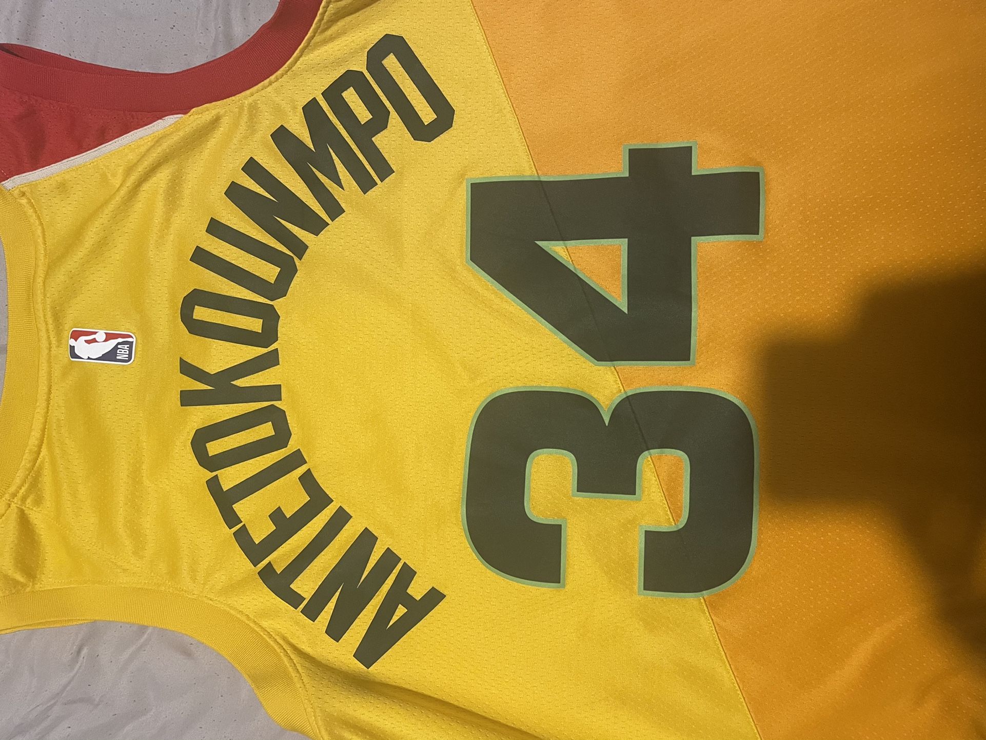 Giannis Antetokounmpo Authentic Jersey - Nike City Edition Yellow Swingman FANATICS