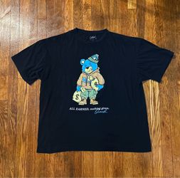 Outrank "All Earned Nothing Given" Money Bear T-Shirt - Black - Size 2XL - Streetwear
