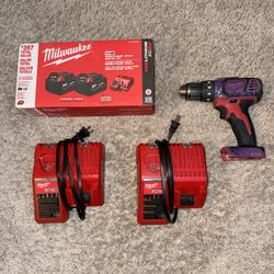 Milwaukee Power Tool Set! New bat set + Used drill + chargers