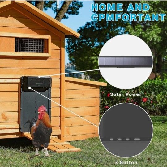 Fuzzy-Bird Solar Powered Automatic Chicken Coop Door